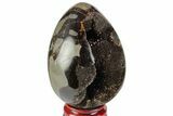 Septarian Dragon Egg Geode - Black Crystals #191474-1